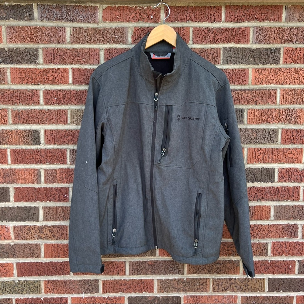 Free Country Gray Full Zip Cold Weather Windbreaker Outdoor Jacket